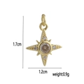 Detail view of 18k gold plated octagonal star pendant with dimensions 1.7cm by 1.2cm - Gold Star Style (01)