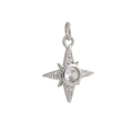 Sparkling 18k gold plated bone-shaped star pendant with zircon for DIY jewelry making - Silver Star Style (02)