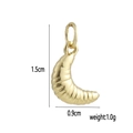 Detail of 18k gold croissant charm showing dimensions 1.5cm by 0.9cm and 1.0g weight - Gold Croissant Style (03)