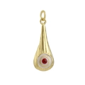 Elegant gold-plated teardrop pendant featuring a red Evil Eye design and a zircon accent - Classic Evil Eye Water Drop Pendant (04)