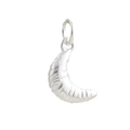 Macro shot of silver croissant pendant with detailed spiral texture for DIY jewelry - Silver Croissant Style (04)