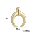 Detailed view of polished 18k gold bone pendant with size and weight dimensions - Gold Polished Moon Style (06)