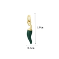 Green chili pendant in 18k gold plated copper with 1.8cm length for DIY jewelry - Green Chili