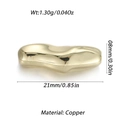 Unregelmäßige 18k vergoldete Kupferperle als Schmuckzubehör, 21x8mm groß und 1,3g schwer - Unregelmäßiger Gebogener Streifen (17)