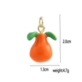 Vue détaillée du pendentif poire doré 18k avec mesures et poids de l'article - 01-Poire Orange