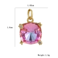 Detail of pink zircon pendant with gold star elements and 1.6cm height measurement - Pink Cushion Rhinestone Pendant (7)