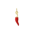 Cartoon chili pepper pendant in red enamel and 18k gold plating for DIY jewelry making - Red Chili