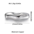 Unregelmäßige versilberte Messingperle, 21 mm gewellter Metallzwischensteg - Unregelmäßiger Gebogener Streifen (18)