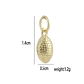 Detailed view of 18k gold plated bone pendant showing 1.4cm height and 0.5cm width - Gold Rugby Ball Style (9)