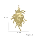 Detailed view of Medusa head pendant with dimensions 3.3cm by 2.2cm and 3.2g weight - Mythological Figure Relief