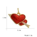 Detailed view of 18k gold plated double heart pendant with red enamel and micro-zirconia - Arrow Through Heart Style (7)
