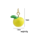 Détail du pendentif pomme jaune plaqué or 18 carats avec dimensions et poids précis - 03-Pomme Jaune