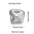 Unregelmäßige versilberte Kupferperle für Schmuckherstellung mit 8x10mm Abmessungen - Kleine Unregelmäßige Perle (20)