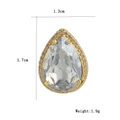 Detailed view of pear-shaped evil eye pendant with micro-pave cubic zirconia, 1.7cm height - Clear Pear Shaped Halo Pendant (16)