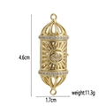 Detailed view of 18k gold plated bone-style hollow evil eye pendant with CZ diamonds - Gold Evil Eye Cylinder Style (12)