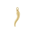 Italian cornicello horn pendant in 18k gold plating with polished finish - Gold Horns
