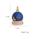 Close-up of snowflake pendant in blue and pink enamel with 18k gold plated finish - Snowflake Globe Style (10)
