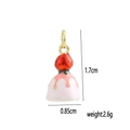 Pendentif gâteau fraise en émail plaqué or 18k montrant dimensions 1,7x0,85cm et poids 2,6g - 9-Dessert Rose