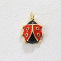 Chic 18k gold plated ladybug pendant charm with red and black enamel for jewelry making - Medium Classic Ladybug (03)