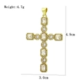 Détails du pendentif croix plaqué or avec zircons blancs et dimensions du produit - Grande Croix en Pavé (16)