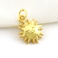 Macro shot of a 18k gold plated sun pendant with a smiling face and radiating textures - Anthropomorphic Smiling Sun Style (7)