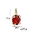 Red oval crystal pendant in 18k gold plating with star prongs and dimensional specs - Oval Red Gem Star Prongs (8)