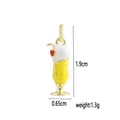 Détail d'un pendentif boisson de 1,9cm avec mesures en cuivre plaqué or 18 carats - 14-Boisson Jaune