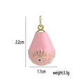 Detail showing dimensions and weight of a pink enamel evil eye heart charm pendant - Pink Enamel Evil Eye Waterdrop (10)