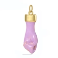 Hand gesture Mano Figa pendant in purple enamel with golden bail for DIY jewelry - Purple Fist Gesture Pendant (19)