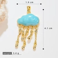 Blue cloud pendant in 18k gold plated copper with sparkling crystal raindrops - Sky Blue Cloud Waterdrop Tassel (12)