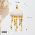18k gold-plated cloud and raindrop pendant featuring white enamel and zircon stones - White Cloud Rain Tassel (13)