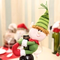 Christmas elf plush wine bottle cover decoration in festive red and green colors - Elf Style