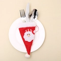Portaposate a forma di cappello di Babbo Natale in feltro per decorazione natalizia - Porta Posate Cappello Babbo Natale