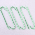 Set of six green and white striped candy cane Christmas tree hanging ornaments - Green and White Spiral Style