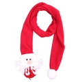 Sciarpa natalizia rossa con peluche di Babbo Natale e pompon bianco per decorazione - Babbo Natale / Rosso