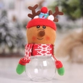 Barattolo di caramelle renna di Natale con coperchio in peluche e sciarpa festiva - Stile Alce