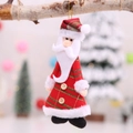 Handmade Santa Claus plush hanging ornament with striped fabric and golden string - Santa Claus