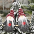 Set di gnomi natalizi da appendere con cappelli a righe rosse e vestiti di feltro - Figura di angelo rosso