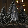 Colgante de gnomo navideño gris con lunares blancos y luces cálidas decorativas - Gris