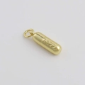 Gold plated capsule pendant with happy engraving and polished finish for DIY jewelry - Happy Capsule