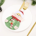 Portaposate elfo di Natale in feltro rosso e verde per decorazioni tavola festa - Stile Elfo (新款刀叉套姜精灵款)