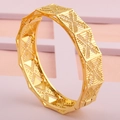 Dubai stijl 18k vergulde holle gesneden armband met geometrische bloemmotieven voor dames - Hol Bloemen Stijl (A)