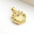 Macro detail of crown pendant featuring heart-shaped opal and sparkling zircon accents - Crown Style (02)