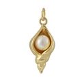 Pendentif perle en forme de conque en métal doré pour la création de bijoux DIY - Perle Artificielle de Conque (12)