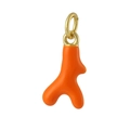 Détail d'un pendentif corail en émail orange avec anneau en métal doré - Corail Orange (18)