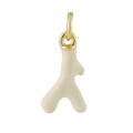 Détail d'un pendentif corail blanc crème avec anneau doré pour création de bijoux DIY - Corail Blanc Crème (15)