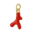 Détail d'un pendentif branche de corail rouge vif avec anneau de jonction doré - Corail Rouge Vif (16)