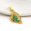 Elegant gold butterfly pendant with green marquise zircon inlay and hollow wings design - Green Marquise Zircon Butterfly (03)
