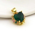 Detailed close-up of heart-shaped green zircon pendant with colorful crystal accents - Heart Green Gemstone Style (03)