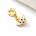 Ciondolo calcio alato placcato oro 18k con smalto per creazione di gioielli fai-da-te - Stile Calcio Alato (07)
